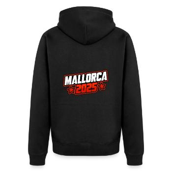 Majorque 2025 Spruch - Veste à capuche bio Premium Unisexe - noir - Dos - Nico (187cm)