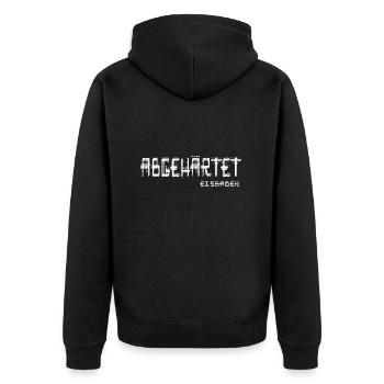 Eisbader Winterschwimmer kälteresistent Eisbad - Unisex Premium Bio Zip Hoodie - Schwarz - Hinten - Nico (187cm)