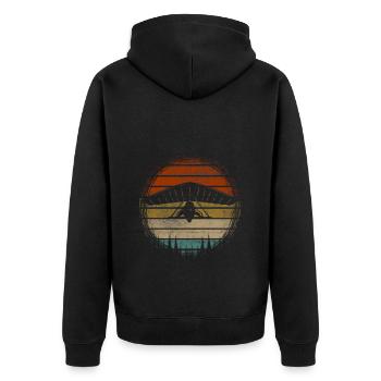 Hanggleiter Drachenflieger Deltasegler - Unisex Premium Bio Zip Hoodie - Schwarz - Hinten - Nico (187cm)
