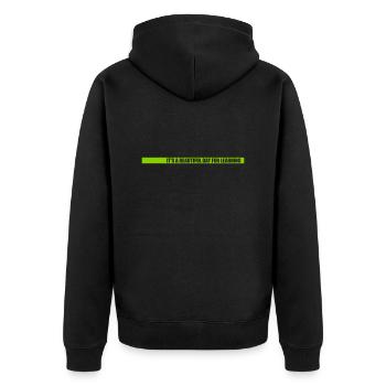 beautiful day for learning - Unisex Premium Organic Zip Hoodie - black - Back - Nico (187cm)