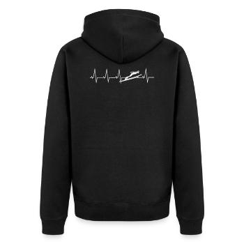 cadeau rythme cardiaque saut à ski - Veste à capuche bio Premium Unisexe - noir - Dos - Nico (187cm)
