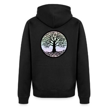 Tree of Life - Tree Of Life - Unisex Premium Organic Zip Hoodie - black - Back - Nico (187cm)