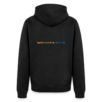 beautiful day for learning - Unisex Premium Organic Zip Hoodie - black - Back - Nico (187cm)
