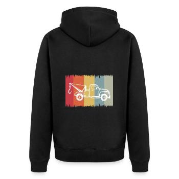 Abschlepper Geschenkideen Retro - Unisex Premium Bio Zip Hoodie - Schwarz - Hinten - Nico (187cm)