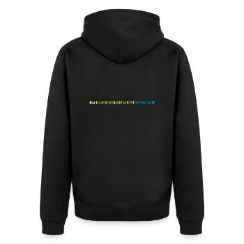 being old people age - Unisex Premium Bio Zip Hoodie - Schwarz - Hinten - Nico (187cm)