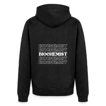 Biochemiker Biochemiker Biomedizinischer Wissenschaftler - Unisex Premium Bio Zip Hoodie - Schwarz - Hinten - Nico (187cm)
