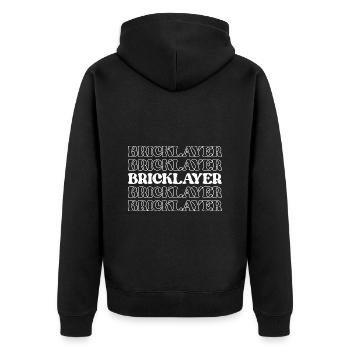 Maurer Maurer Steinmetz Maurer Ziegel - Unisex Premium Bio Zip Hoodie - Schwarz - Hinten - Nico (187cm)
