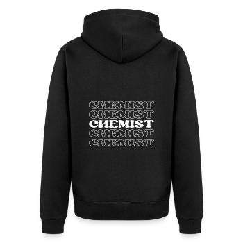 Scientist Researcher Scholar Research Expert - Unisex Premium Organic Zip Hoodie - black - Back - Nico (187cm)