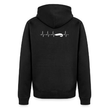 les pêcheurs de la pêche du silure heartbeat cadeau - Veste à capuche bio Premium Unisexe - noir - Dos - Nico (187cm)