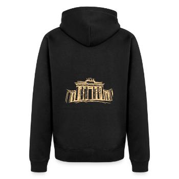 Porte de Brandebourg de Berlin – symbolique - Veste à capuche bio Premium Unisexe - noir - Dos - Nico (187cm)