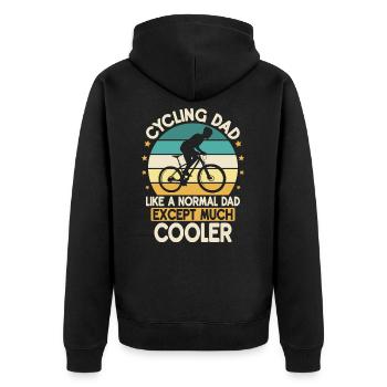 Mountain Bike Mountain Biker Bike Papa - Unisex Premium Organic Zip Hoodie - black - Back - Nico (187cm)