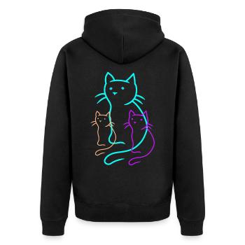 Chats Chats Chatons Animaux de compagnie Enfants Chat domestique - Veste à capuche bio Premium Unisexe - noir - Dos - Nico (187cm)