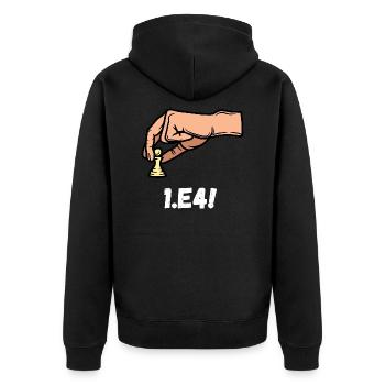 Schach Geschenk Schachspiel Shirt Schachmatt König - Unisex Premium Bio Zip Hoodie - Schwarz - Hinten - Nico (187cm)