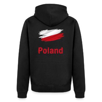 Flag Patriot Gift Home Country Flag Pologne - Veste à capuche bio Premium Unisexe - noir - Dos - Nico (187cm)