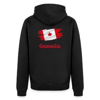 Flag Patriot Gift Home Country Flag Canada - Veste à capuche bio Premium Unisexe - noir - Dos - Nico (187cm)