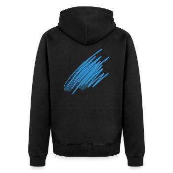 Farbe Klecks Spritzer Maler Geschenk bunt paint - Unisex Premium Bio Zip Hoodie - Schwarz - Hinten - Nico (187cm)