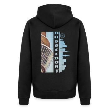 Düsseldorf Deutschland Stadt Skyline Heimat Liebe - Unisex Premium Bio Zip Hoodie - Schwarz - Hinten - Nico (187cm)