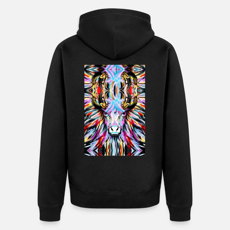 Taureau de Camargue peinture abstraite - Veste à capuche bio Premium Unisexe - noir