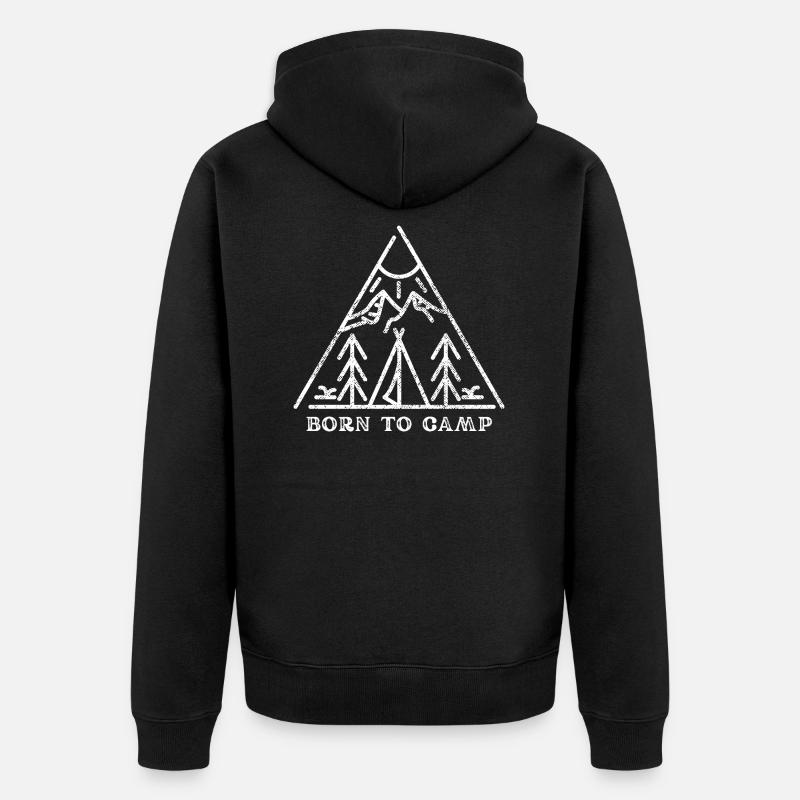 Né pour camper - Veste à capuche bio Premium Unisexe - noir