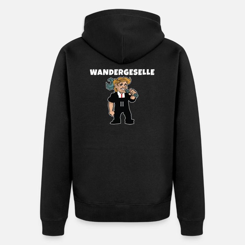 Wandergesellen Wandersmann Wandergeselle - Unisex Premium Bio Zip Hoodie - Schwarz