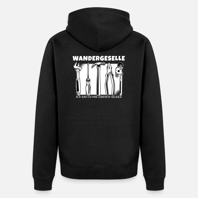 Wandergesellen Wandersmann Wandergeselle - Unisex Premium Bio Zip Hoodie - Schwarz