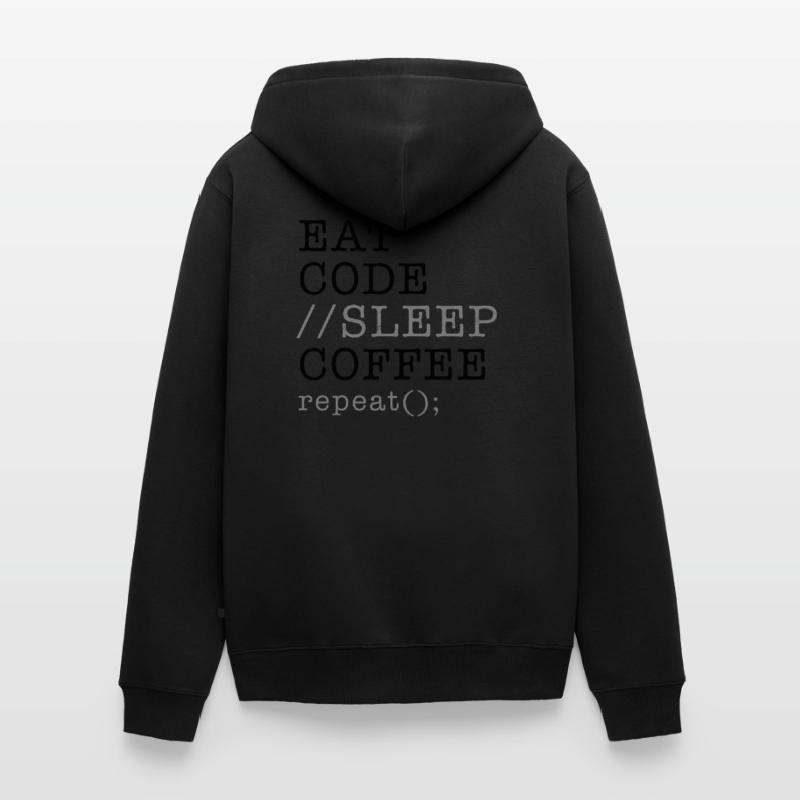 Informatique Python Programmeur Manger Code Sommeil Veste à capuche bio Premium Unisexe