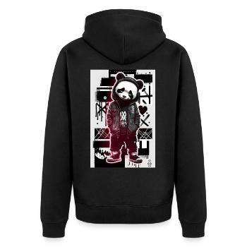Cool Panda par ART8NS Art ON Streetwear - Veste à capuche bio Premium Unisexe - noir - Dos - Nico (187cm)