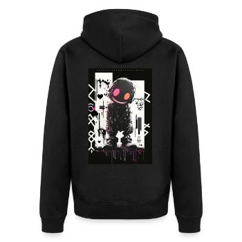 Robot Graffiti Design par ART8NS Art ON Streetwear - Veste à capuche bio Premium Unisexe - noir - Dos - Nico (187cm)