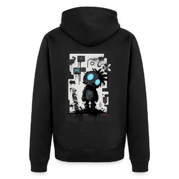 Robot Graffiti Design par ART8NS Art ON Streetwear - Veste à capuche bio Premium Unisexe - noir - Dos - Nico (187cm)