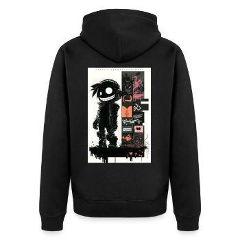 Robot Graffiti Design par ART8NS Art ON Streetwear - Veste à capuche bio Premium Unisexe - noir - Dos - Nico (187cm)