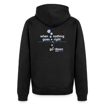 Diver Oxygen Apnea Diving Dive Time - Unisex Premium Organic Zip Hoodie - black - Back - Nico (187cm)