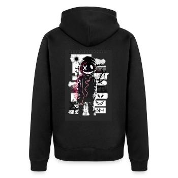 Robot by ART8NS - Art ON Streetwear - Unisex Premium Organic Zip Hoodie - black - Back - Nico (187cm)