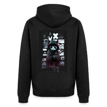 Panda par ART8NS - Art ON Streetwear - Veste à capuche bio Premium Unisexe - noir - Dos - Nico (187cm)