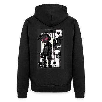Cyberpunk par ART8NS - Art ON Streetwear - Veste à capuche bio Premium Unisexe - noir - Dos - Nico (187cm)