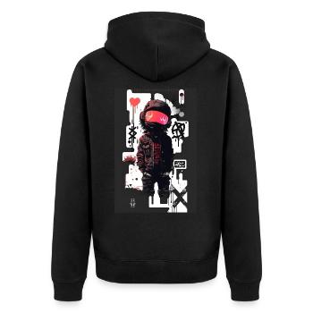Cyberpunk par ART8NS - Art ON Streetwear - Veste à capuche bio Premium Unisexe - noir - Dos - Nico (187cm)