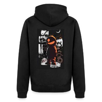 Robot by ART8NS - Art ON Streetwear - Unisex Premium Organic Zip Hoodie - black - Back - Nico (187cm)