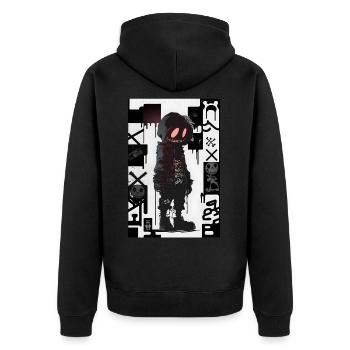 Robot by ART8NS - Art ON Streetwear - Veste à capuche bio Premium Unisexe - noir - Dos - Nico (187cm)