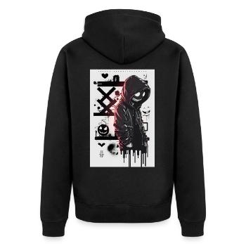 The Walking by ART8NS - Art ON Streetwear - Veste à capuche bio Premium Unisexe - noir - Dos - Nico (187cm)