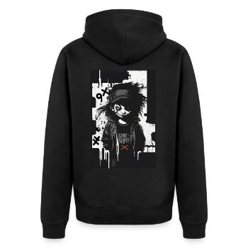 Bad Girl par ART8NS - Art ON Streetwear - Veste à capuche bio Premium Unisexe - noir - Dos - Nico (187cm)
