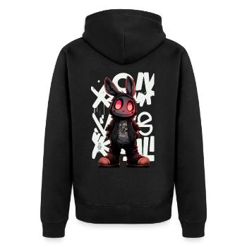 Bunny par ART8NS - Art ON Streetwear - Veste à capuche bio Premium Unisexe - noir - Dos - Nico (187cm)