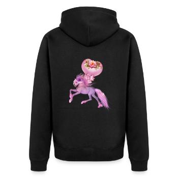 Merveilleux poulain fantastique avec des cœurs. - Veste à capuche bio Premium Unisexe - noir - Dos - Nico (187cm)