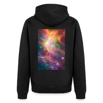 Unknown Star Nebula 1 - Unisex Premium Organic Zip Hoodie - black - Back - Nico (187cm)