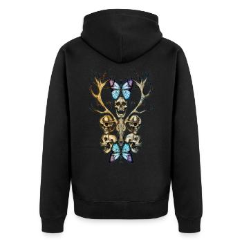Bois de crâne 4 - Veste à capuche bio Premium Unisexe - noir - Dos - Nico (187cm)
