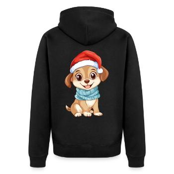 Chien Noël Mignon Noël mignon Noël - Veste à capuche bio Premium Unisexe - noir - Dos - Nico (187cm)