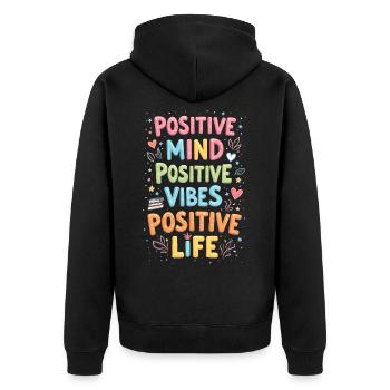 Positivité - Veste à capuche bio Premium Unisexe - noir - Dos - Nico (187cm)