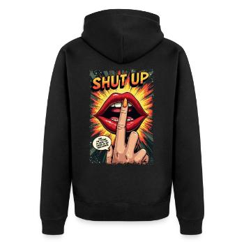 My Own Genius - Unisex Premium Organic Zip Hoodie - black - Back - Nico (187cm)