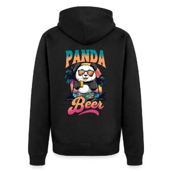 Panda Beer Beer Bear Alcohol Party Summer Funny - Unisex Premium Organic Zip Hoodie - black - Back - Nico (187cm)