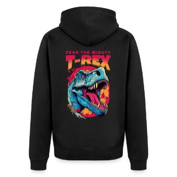 T-Rex Dinosaure Dino Tyrannosaurus Rex Vintage - Veste à capuche bio Premium Unisexe - noir - Dos - Nico (187cm)
