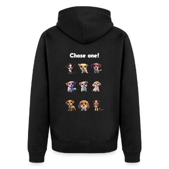 chose one 1 - Unisex Premium Bio Zip Hoodie - Schwarz - Hinten - Nico (187cm)