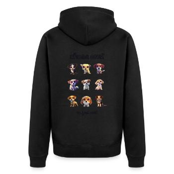 Chose one 2 - Unisex Premium Bio Zip Hoodie - Schwarz - Hinten - Nico (187cm)